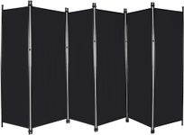 REDCAMP 6 Panel Large Folding Room Divider, 10FT Wide Portable Room Partition Wall Dividers, Indoor Outdoor Tall Privacy Screen for Bedroom Dining Room Office Restaurant Hospital, 120"x68", Black