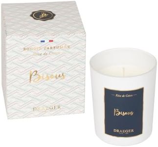 DRAEGER PARIS - Bougie Cadeau Blanche Parfumée Rêve de coton "Bisous" - Idée Cadeau Famille, Collègue, Ami - Pot en verre - Made in France - 100% Cire Végétale - 40h de combustion