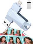 Apple MFi Certified Photo Stick for iPhone 512GB Flash Drive for iPhone, USB Flash Drive for iPhone Thumb Drive, iPhone-Memory-Stick for iPad/iPhone/Computer Picture Keeper Portable Hard Drive-Silver