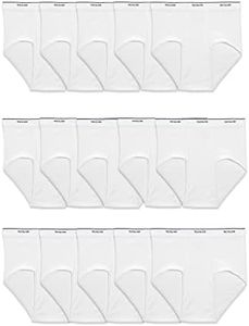 Fruit of the Loom Mens Brief Underwear, 15 Pack - White, Large US