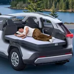 AutoLevel Toyota Rav4 TPU Backseat Foam Mattress, 4 inches Foam Camping Mattress & Slope-Cancel Layer, Inflatable SUV Car Bed with Portable Built-in Rechargeable Pump for Road Trip Sleeping