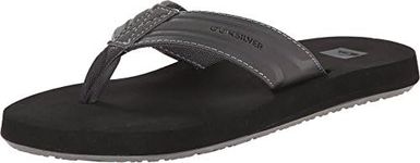 Quiksilver Men's Monkey Wrench 3 Point Flip Flop Athletic Sandal, Grey/Black, 10 UK