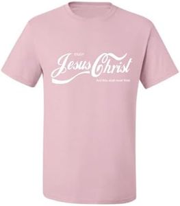 Enjoy Jesus Christ Shirt – Thou Shalt Never Thirst, Funny Christian Gifts for Men Women, Faith Apparel Inspirational Men's T-Shirt, Light Pink, 4X-Large