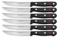 WÜSTHOF Gourmet 6-Piece Steak Knife Set, Black