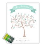 Christening Fingerprint Tree Kit, Baby Shower or Baptism Finger Print Guest Book Alternative Idea, Unframed, Crafty Cow Design FBA453