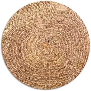 Alfombrilla de ratón Redonda con Disco de Madera (Motivo 153), diámetro 22 cm, Fabricada en Goma Especial Extremadamente Resistente con una Base Adhesiva Fuerte para una sujeción óptima