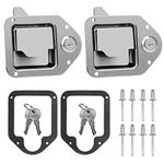 BAUMFEUER Truck Tool Box Latch Replacement Stainless Steel Toolbox Paddle Lock Replacement Handle with Keys for Truck, RV, Trailer, UTV, ATV Box (2 Pack)