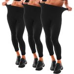 Leafigure Gym Leggings Womens High Waist Black Leggings for Women Workout 3 Packs L-XL