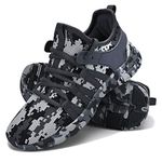 INZCOU Running Shoes Lightweight Tennis Shoes Non Slip Gym Workout Shoes Breathable Mesh Walking Sneakers, 18-camouflage Grey, 8.5 Women/7.5 Men