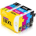 KING OF FLASH Replacement for Epson 18 18XL Ink Cartridges Compatible for Epson Expression Home XP-425 XP-422 XP-415 XP-412 XP-325 XP-322 XP-315 XP-312 XP-225 XP-215 XP-212 XP-405 (1 Set)