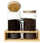 Glass Coffee Containers With Shelf,