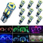 10X T5 LED Bulbs Wedge 74 70 37 17 2721 PC74 PC37 LED Lamps for Car Interior Gauge Cluster Dashboard Instrument Panel Indicators (Pink)