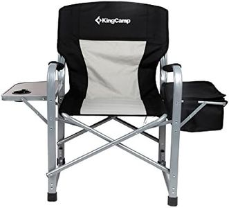 KingCamp Heavy Duty Steel Folding Chair/Director's Chair with Cooler Bag and Side Table