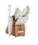 Sabatier 5255849 Forged Triple Rivet Knife Block Set, 15-Piece, White