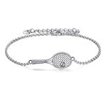 YFN Tennis Bracelet Sterling Silver Tennis Racket Bracelet Sport Jewellery Gifts for Women Girls Tennis Lover