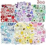 Stickers 300 PCS Stickers Aesthetic for Adult Kids and Teens Cute Color Game Style Waterproof Vinyl Decal for Laptop Water Bottle Bullet Journal Skateboard Hard Hat Helmet Scrapbook Phone Luggage Bike