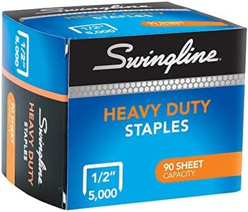 Swingline Staples, Heavy Duty for Desktop Staplers, 1/2" Length, 100/Strip, 5000/Box (79392)