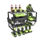 simesove Power Tool Organizer,Black Drill Holder Storage Wall Mounted with 5 Drill Storage Slots, Screwdriver Organizer,Iron Drill Charging Station