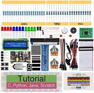 Freenove Super Starter Kit for Raspberry Pi 5 4 B 3 B+ 400, 407-Page Detailed Tutorial, Python C Java Scratch Code, 164 Items, 73 Projects