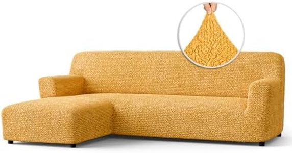 PAULATO BY GA.I.CO. Sectional Couch Cover - Chaise L-Shape Sofa Slipcover - Washable Corner Couch Covers - 1-Piece Form Fit Stretch Cover - Microfibra Collection - Mango (Left-Facing Chaise)