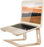 Orionstar Laptop Stand for Desk, Aluminum Laptop Riser, Portable Computer Stand for Apple Mac MacBook Air Pro 10-15.6 Inch Notebook Computer, Detachable Ergonomic Elevator Holder Macbook Stand, Gold