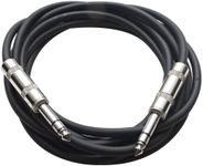 Seismic Audio Speakers TRS Male ¼” To TRS Male ¼” Patch Cable, 10 Foot Balanced Cord, Black