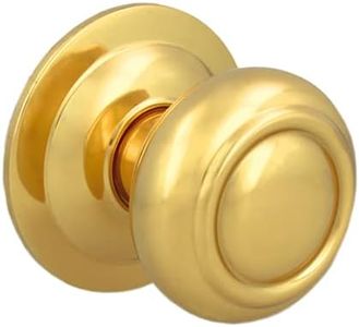 Amig - Modèle 53 Bouton de portes d’entrée extérieures en laiton poli | Diamètre poignée 70 mm - Hauteur 73,5 mm | Vis et écrou de fixation inclus