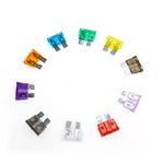 CAROMATIC® Midi Fuse Set of 5 Pcs Each 5A - 10A - 15A - 20A - 25A - 30A Fuses 30 Pcs Set Mix 19.01MM - 18.07MM(Automotive Medium Fuse Set) OEM Product