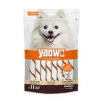 Yaowo DogsNCats All Natural Dog Rawhide Bones with Chicken Inside, 100% Digestible & Durable, Promotes Healthy Teeth Strong Bones and Joints, 5` Stick Roll 220gm (Pack of 2) Sold by DogsNCats