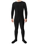 Boys' Men's Adult Well Fit Lycra Spandex One Piece Unitard Custome Bodysuit (XL, Black)