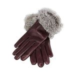 Finix Women's & Girl's PU Warm Gloves Rabbit Fur Wrist Mittens (Brown; Free Size)