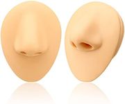 2 Pcs Silicone Nose Model, Soft Flexible Model Body Part Displays, Realistic Fake Nose, Piercing Practice Body Parts, Human Body Model for Jewelry Display, Practicing Suture, Mannequin Teaching Tool