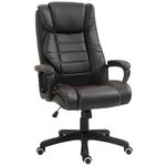 Vinsetto Massage Office Chair, High Back Executive Office Chair with 6-Point Vibration, Adjustable Height, Swivel Seat and Rocking Function, Brown