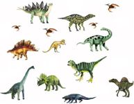 14Pcs Dinosaurs Wall Stickers, Removable Forest Dinosaur Wall Decals Waterproof Dino Animal Decor Mural for Kids Bedroom Living Room Bathroom Home Decoration