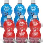 Jelly & Co Blueberry & Lychee Lime Fruit Juice - 330 ml Each - Pack of 6 | Rich in Vitamin C | No Added Preservatives, No Artificial Colors & Flavours | Goodness of Best fruits | Daily Dose of Fruit Nutrition | Tasty, Refreshing & Energising Drink |