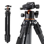 K&F Concept 62''/160cm Camera Tripod,Lightweight and Compact Super Portable Aluminum DSLR Tripod10KG Load Capacity Ball Head,Quick Release Plate for Travel and Work A234A1