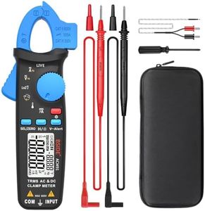 BSIDE DC Amp Clamp Meter 1mA Current True RMS Auto-Ranging 6000 Counts Digital Ammeter Hz Temperature Capacitance Live Check V-Alert Low Impedance Voltage Tester with Back Clip