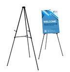 Lightweight Aluminum Telescoping Display Easel, 177.8 cm (Black, 1 Easel)