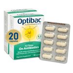 Optibac Probiotics for Those on Antibiotics - Vegan Digestive Probiotic Supplement with 4.5 Billion Bacterial Cultures - 20 Capsules