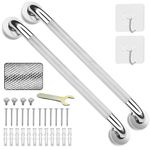 2 Pack 20inch Grab Bar Rail, 304 Stainless Steel Non-Slip Bathroom Chrome Grab Rail, Non-Slip Disability Auxiliary Handle, Safety Handle for Kitchen Bedroom Bathtub, Shower, Steps, Indoor/Outdoor