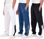 Real Essentials 3 Pack: Boys Active Tricot Sweatpants Track Pant Basketball Athletic Fashion Teen Sweat Pants Soccer Casual Girls Lounge Open Bottom Fleece Tiro Activewear Training- Set 9,L (14-16)