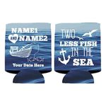 VictoryStore Can and Beverage Coolers: Neoprene Customizable ?Two Less Fish in The Sea? Nautical Wedding Can Coolers - 50pc