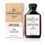 COLORCHARM Permanent Liquid Toners| Neutralize Brass| Free of Parabens| Vegan| T15 Pale Beige Blonde| 1.4 Fl oz.