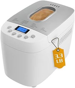 Davivy 3LB Bread Maker Machine with 2 Dough Kneading Paddle Dough Maker,15-in-1 Automatic Bread Machine Nonstick Bowl For Bread, Jam& Yogurt, 3 Loaf Sizes and 3 crust settings（silver）