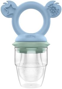 Cherub Baby Non-Toxic BPA Free Silicone Fresh Food Feeder, Fruit Feeder, Easy to Hold, Gentle on Little Mouths, Self-Feeding, Dishwasher, Freezer and Steriliser Safe, 4 Months and Older - Cerulean/Sage