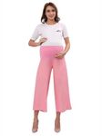 Mama & Bebe Women Regular Fit L.Pink Maternity Palazzo Pant (XXL)