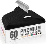 HOUSE DAY Black Velvet Hangers 60 P