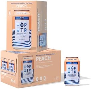 HOP WTR Sparkling Hop Water, Peach 12 Pack, Sugar Free, Low Carb Non Alcoholic Drinks, NA Beer, Adaptogen Drink, No Calories, Adaptogens & Nootropics for Added Benefits, 12 oz Cans