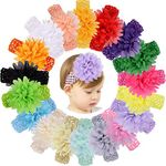 INHEAVEN Baby Girls Headband Chiffon Flower Soft Stretchy Hair Band Hair Accessories For Baby Girls Newborns Infants Toddlers And Kids (8 Pcs),Assorted