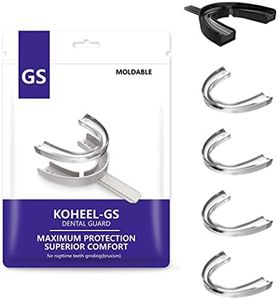 KOHEEL Mouth Guard for Teeth Grinding with Forming Tray, Moldable and Easy to Use Dental Guard, Stops Bruxism Night Guard, 5 Count (Black, Small sizes)